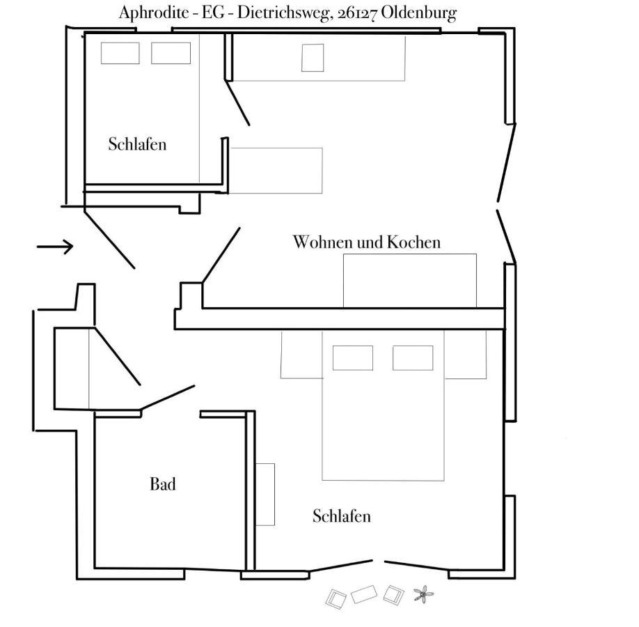 Apartment Prinzessin Aphrodite - Zimmerprinzen Oldenburg Buitenkant foto